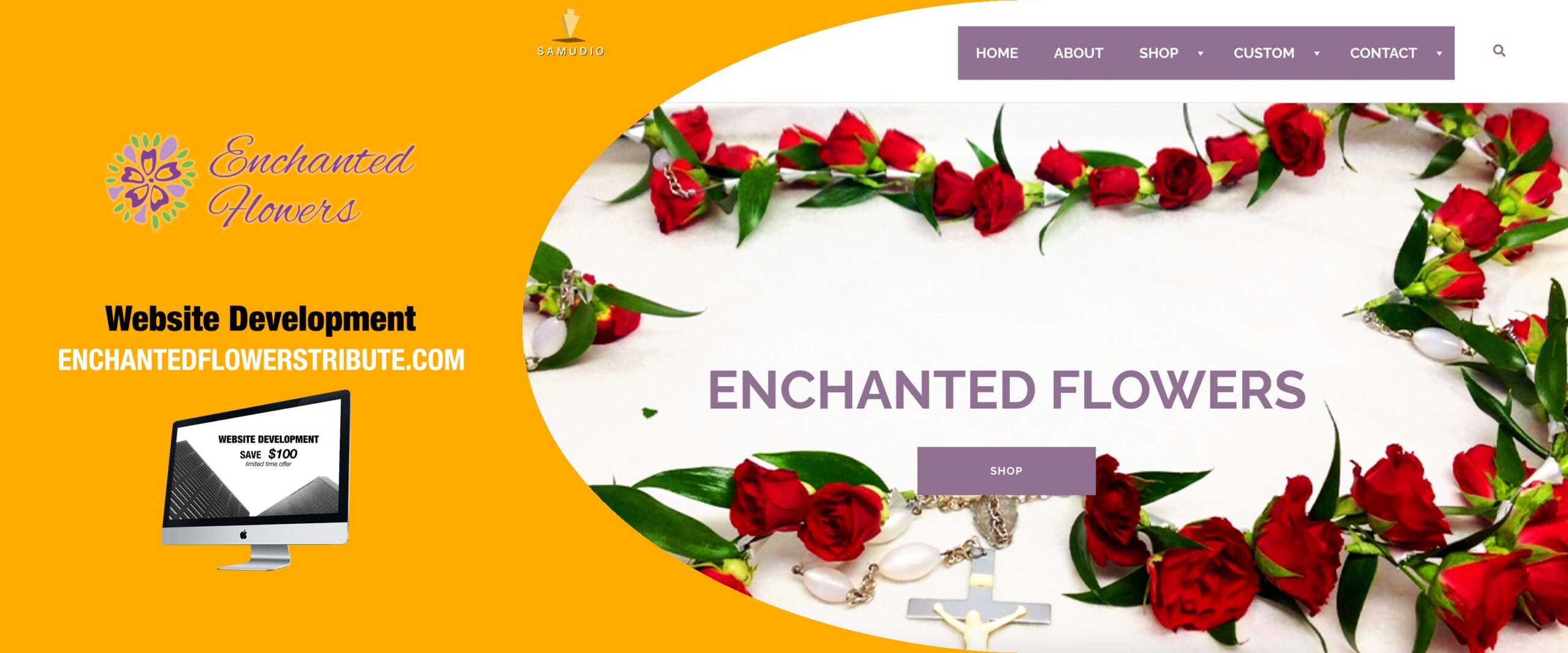 Website development project for Enchanted Flowers showcasing a modern, responsive business website designed to improve local search visibility, attract customers, and help a floral business dominate its local market.