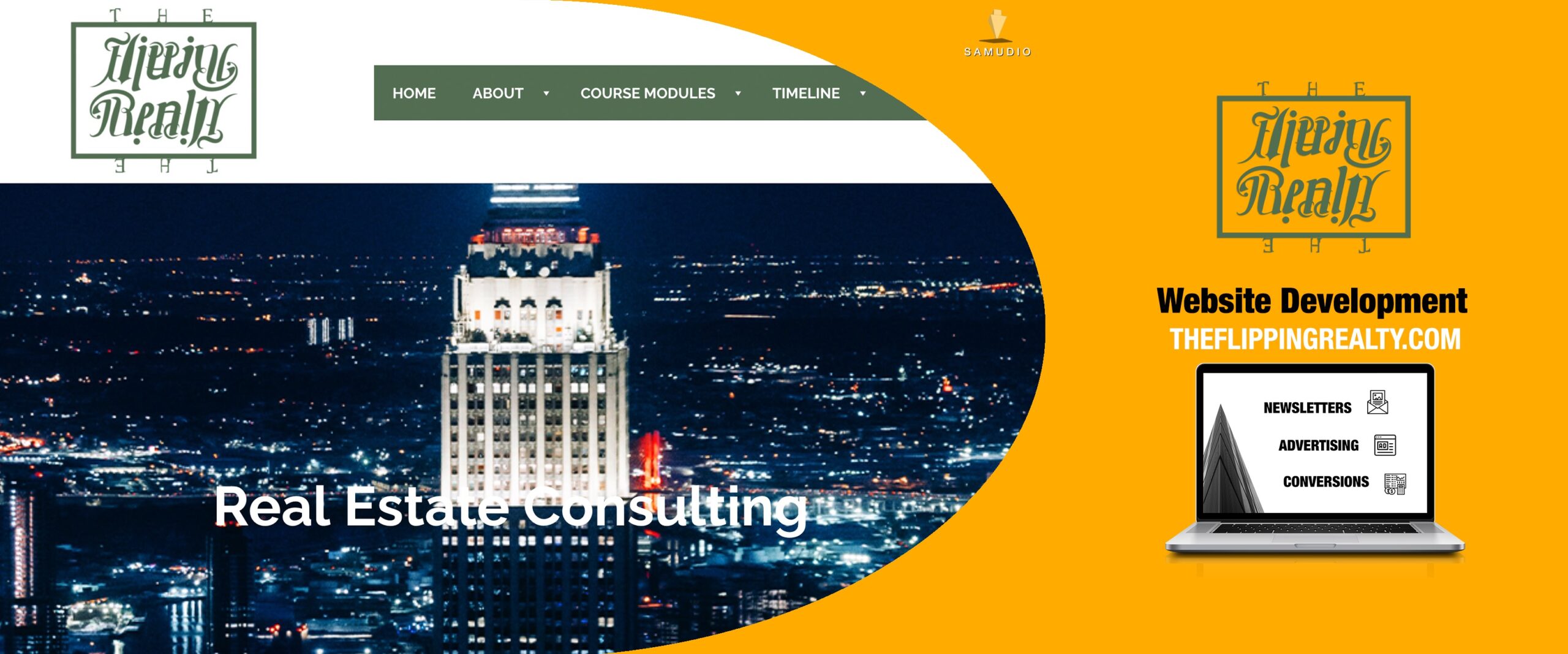 Website development project for The Flipping Realty showcasing a modern, responsive real estate website designed to improve local SEO, attract home buyers and sellers, and help the agency dominate its local market.