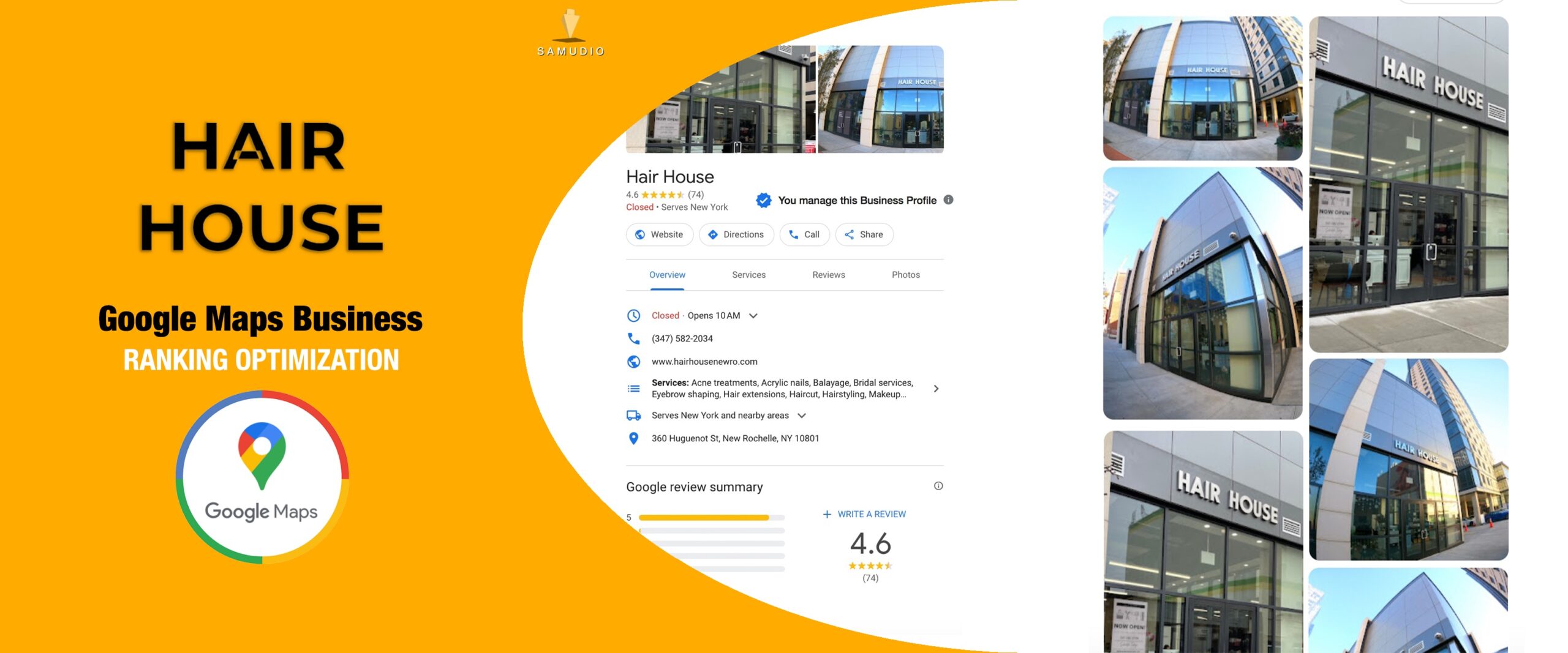 Google Maps Business Profile optimization for Hair House showcasing improved local map visibility, enhanced customer engagement, and strategies to help the hair salon dominate its local market.