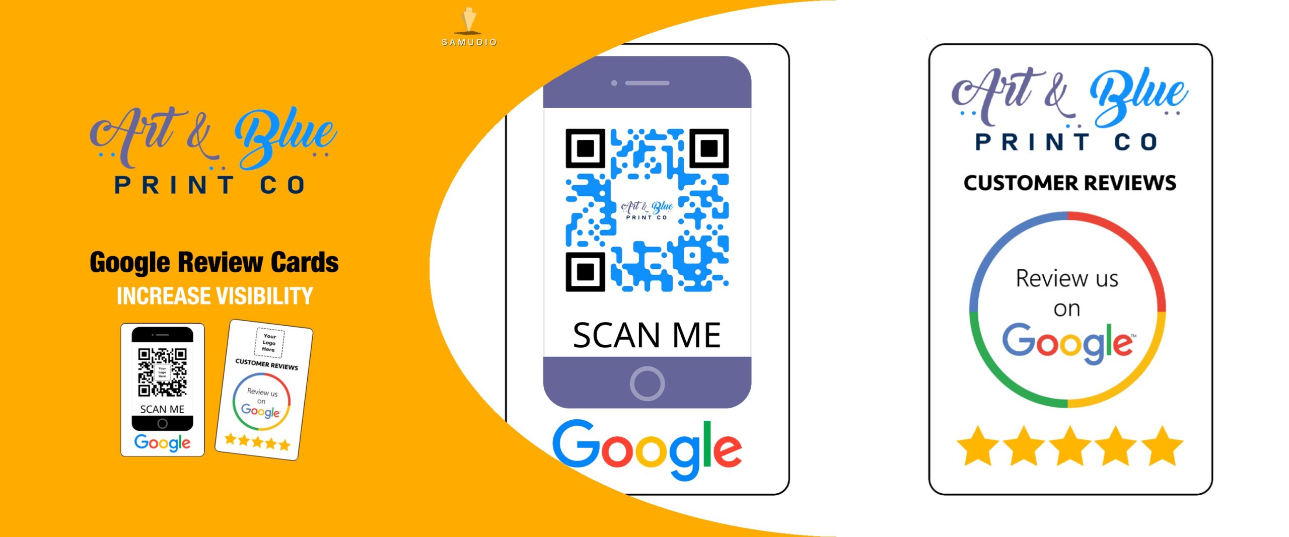 Google review cards for Art & Blueprint showcasing a customer review marketing solution designed to increase Google reviews, boost local search visibility, and help the business dominate its local market.