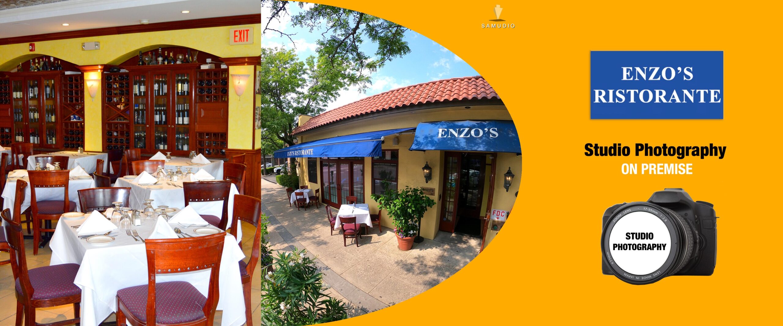 Studio photography for Enzo’s Ristorante showcasing professional restaurant imagery and branding designed to attract customers, enhance local visibility, and help the restaurant dominate its local market.