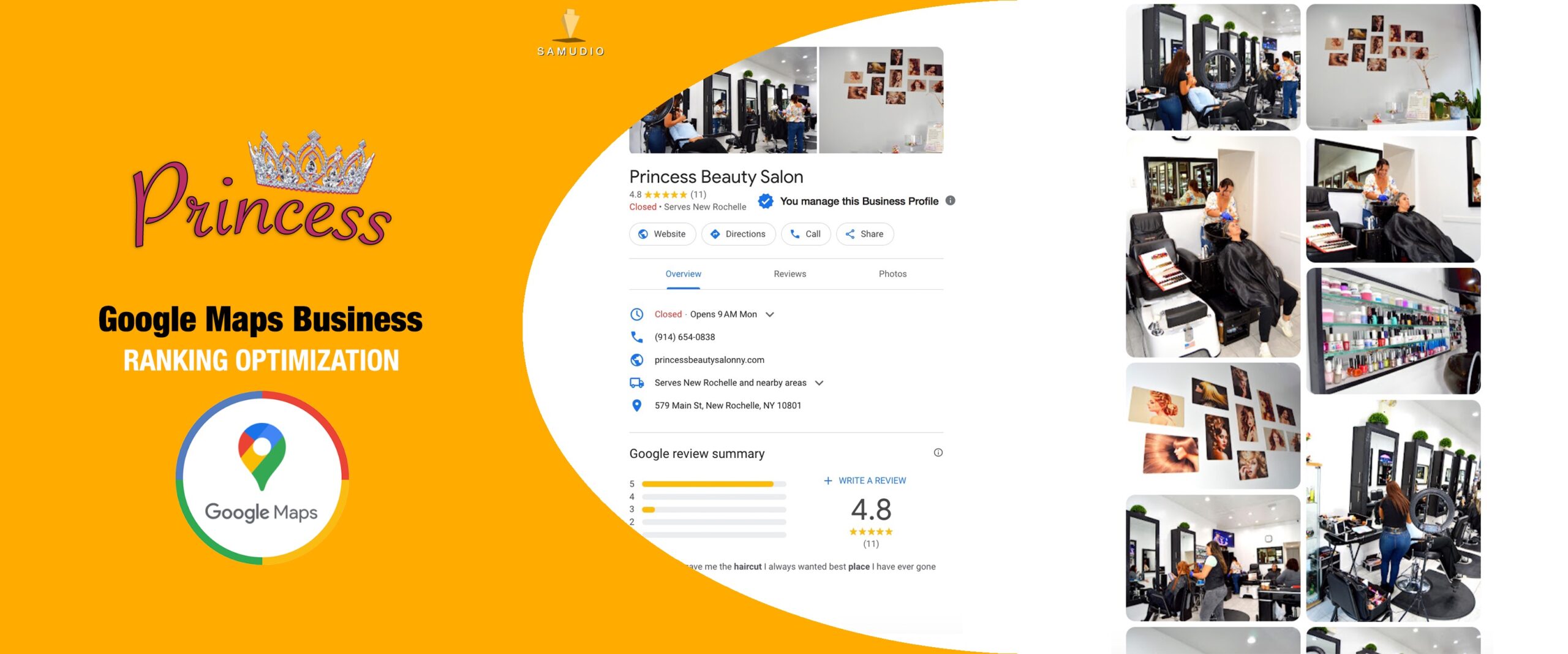 Google Maps Business Profile optimization for Princess showcasing improved local map visibility, increased customer engagement, and stronger local search presence to help the business dominate its local market.