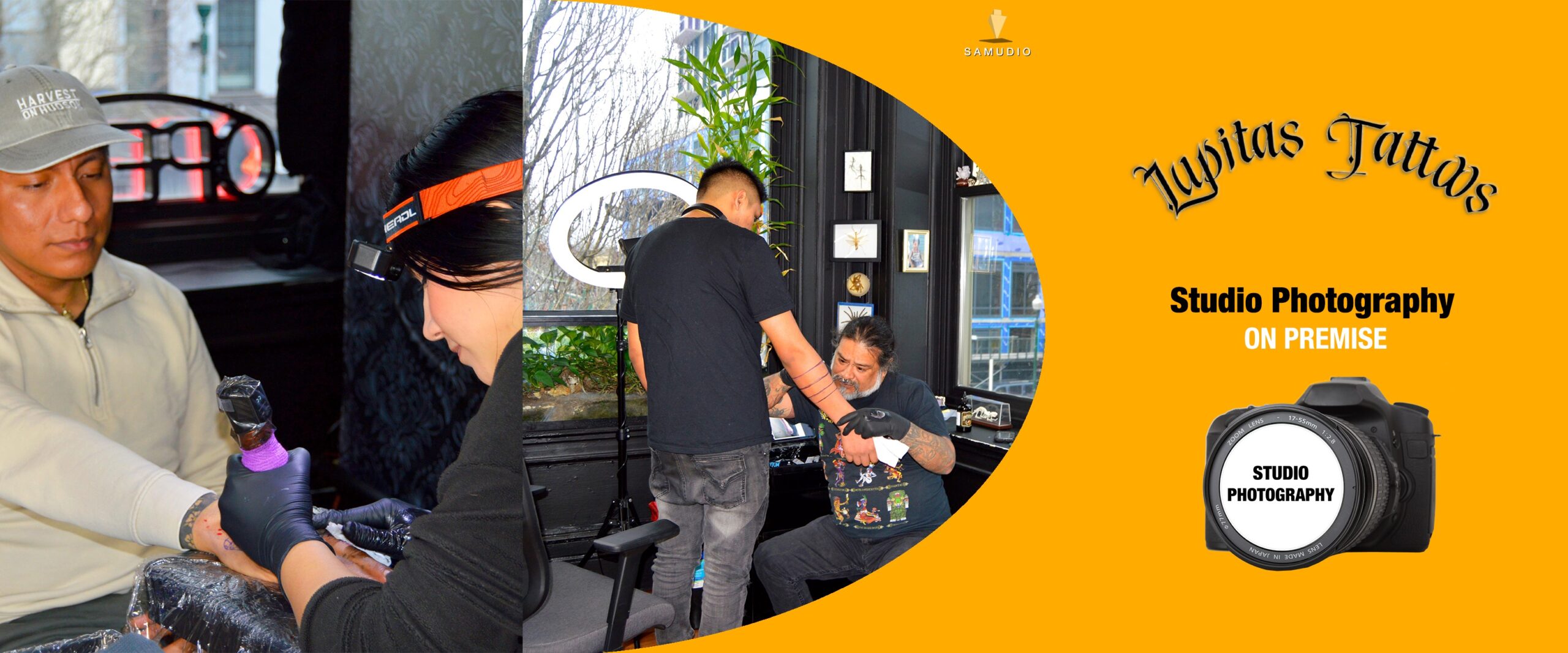 Studio photography for Lupitas Tattoos showcasing professional tattoo shop imagery and artist branding designed to enhance local visibility, attract clients, and help the studio dominate its local market.