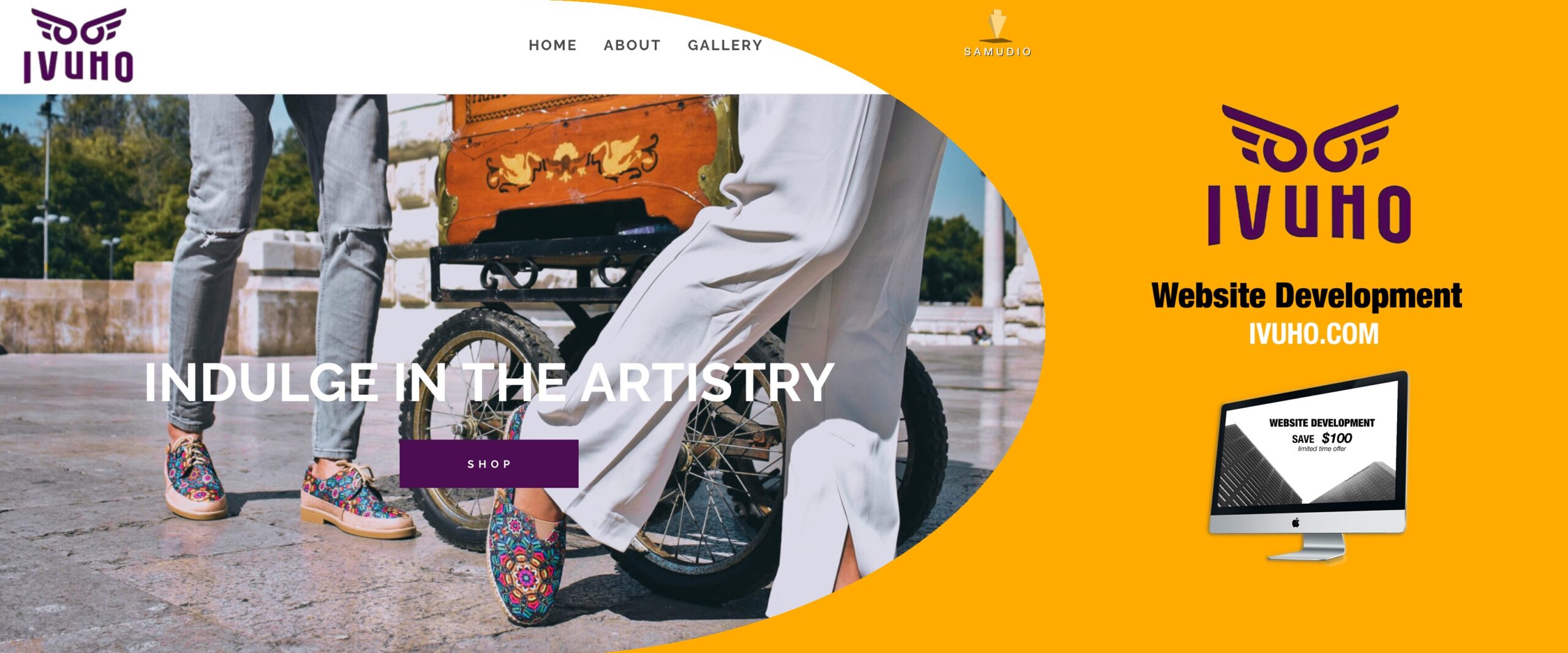 Website development for Ivuho by Samudio Studios, a marketing agency, showcasing a modern, responsive website that delivers real results for clients and helps the business dominate its local market.
