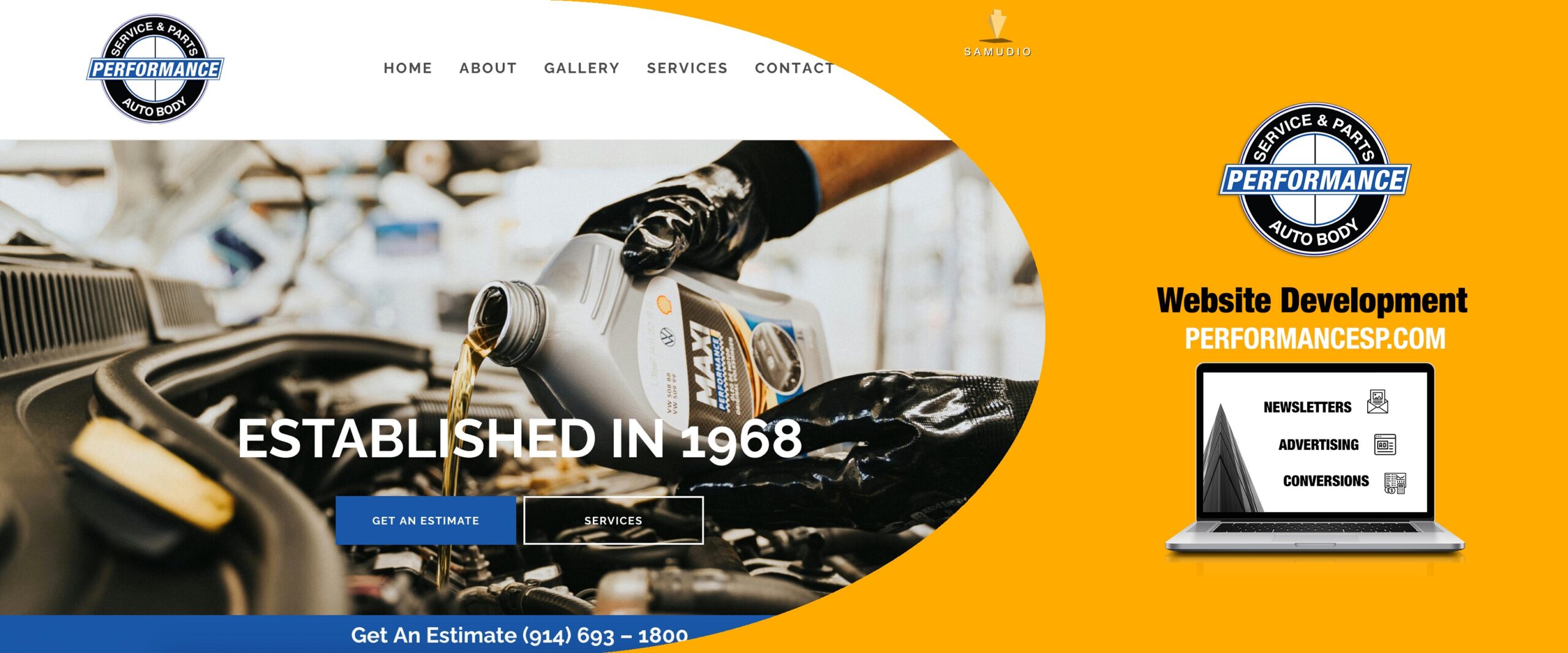 Website development for Performance by Samudio Studios, a marketing agency, showcasing a modern, responsive website that delivers real results for clients and helps the business dominate its local market.