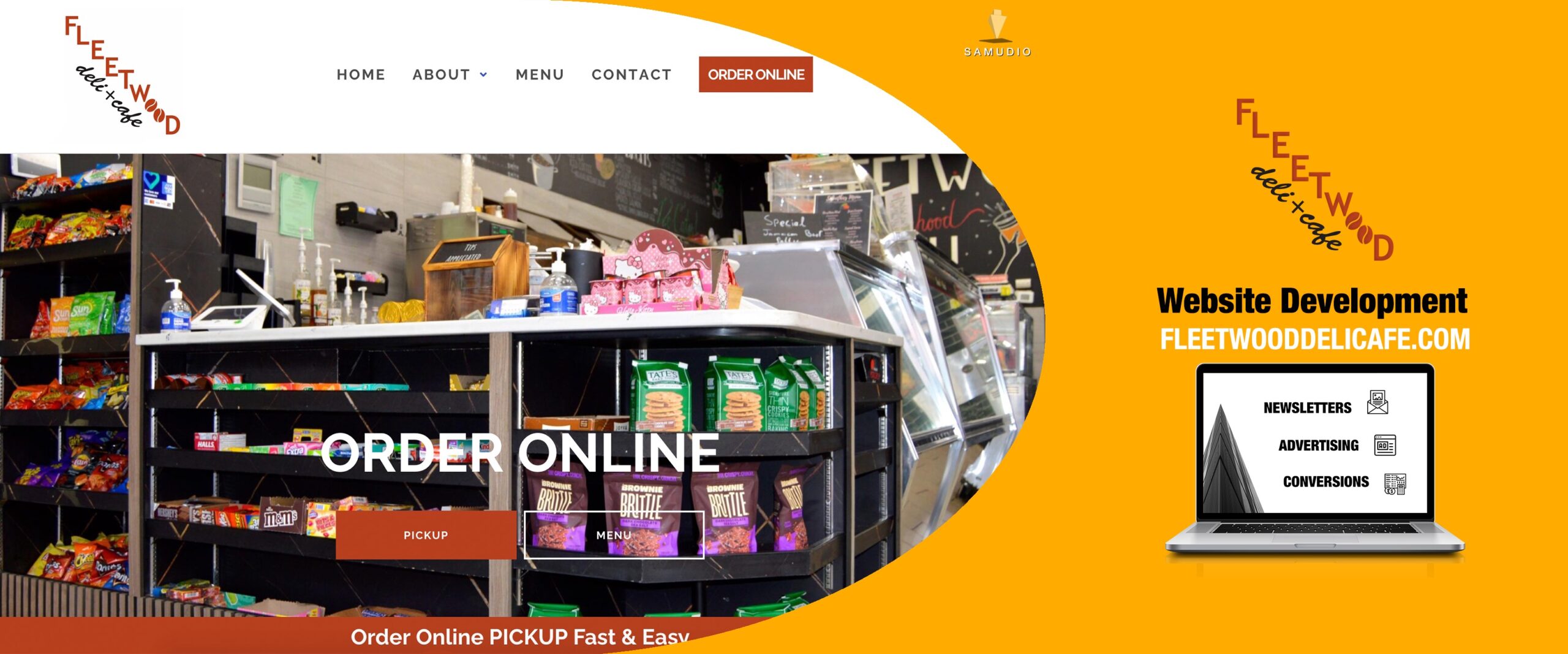 Website development for Fleetwood Deli Cafe by Samudio Studios, a marketing agency, showcasing a modern, responsive deli website that delivers real results for clients and helps the business dominate its local market.